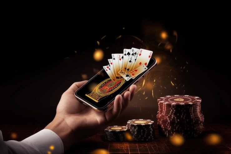 Meja permainan Qiu Qiu dengan kartu dan chip di platform rajabonanza88